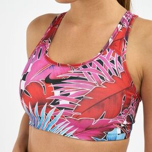 NIKE Swoosh Hyper Femme Bra Active Fuchsia/Black - Tropical Logo Sports Bra